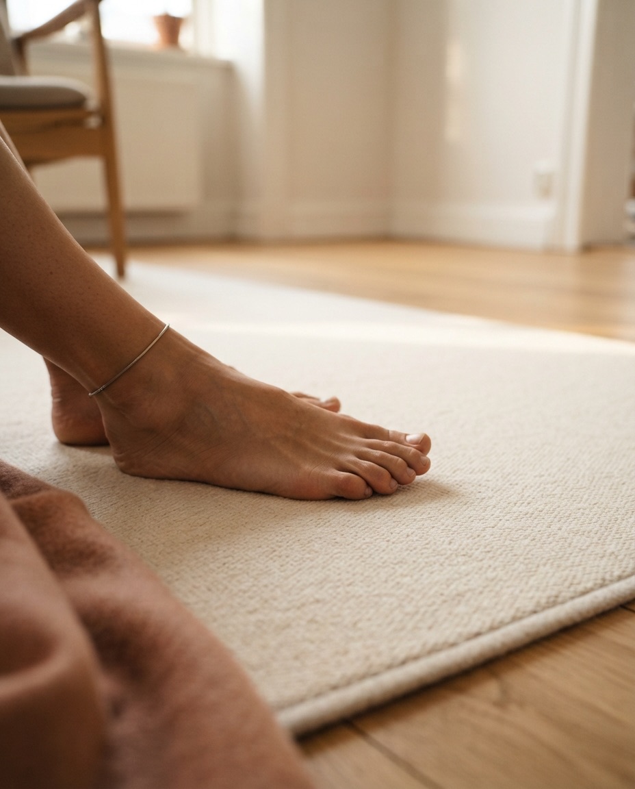 Family relaxing on a Quentex heated rug